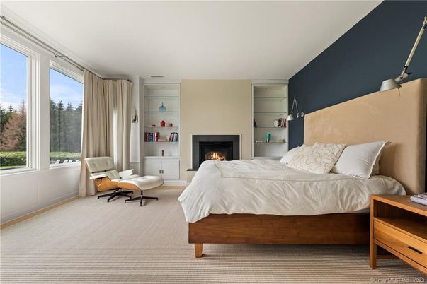 Bedroom, Fireplace, Interior