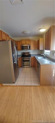 Interior, Kitchen, Stainless Steel Appliances, Wood Texture Flooring