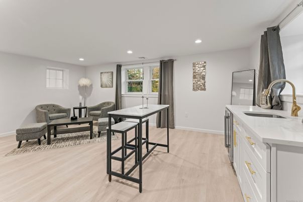 Interior, Kitchen, Recessed Lighting, Wood Texture Flooring