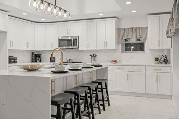 Interior, Kitchen, Marble, Marble Walls, Recessed Lighting, Stainless Steel Appliances