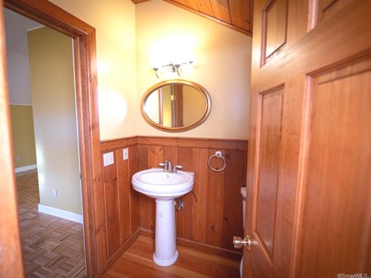 Bathroom, Interior, Wood Texture Flooring, Wooden Walls