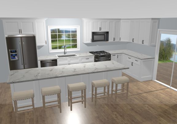 Interior, Kitchen, Wood Texture Flooring