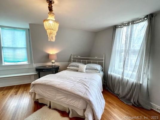 Bedroom, Chandelier, Interior, Wood Texture Flooring