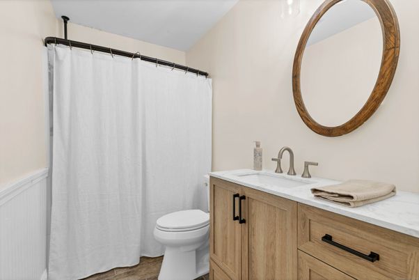 Bathroom, Interior, Wood Texture Flooring