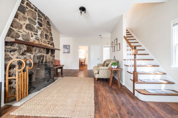 Fireplace, Interior, Wood Texture Flooring