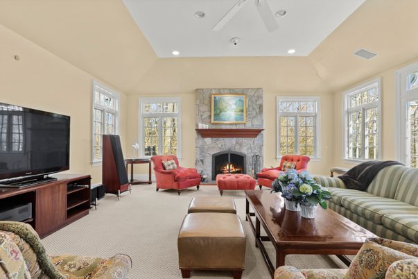 Fireplace, Interior, Living room, Recessed Lighting