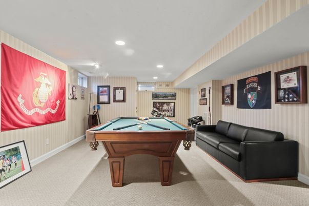Billiard Table, Game Room, Interior, Recessed Lighting