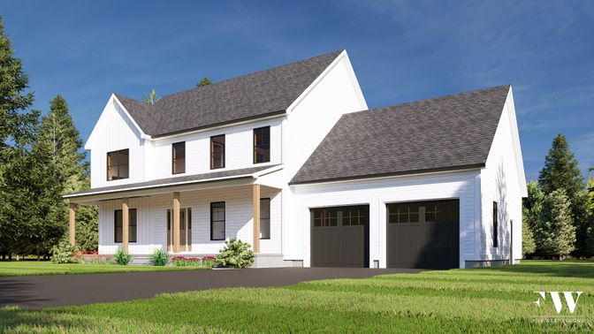 Attached, Exterior, Facade, Farmhouse