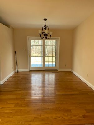 Chandelier, Empty room, Interior, Wood Texture Flooring