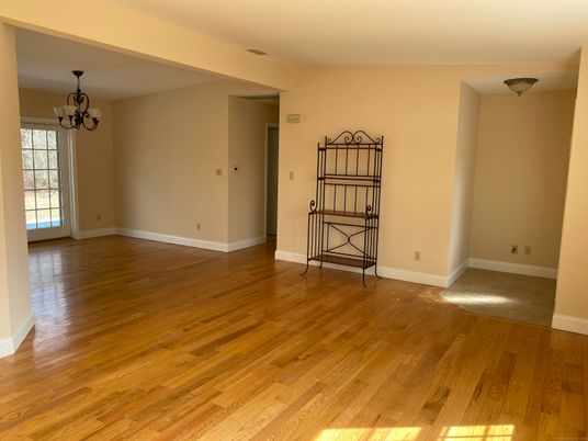 Chandelier, Empty room, Interior, Wood Texture Flooring