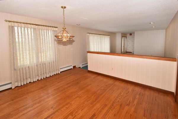 Empty room, Interior, Pendant Lights, Recessed Lighting, Wood Texture Flooring