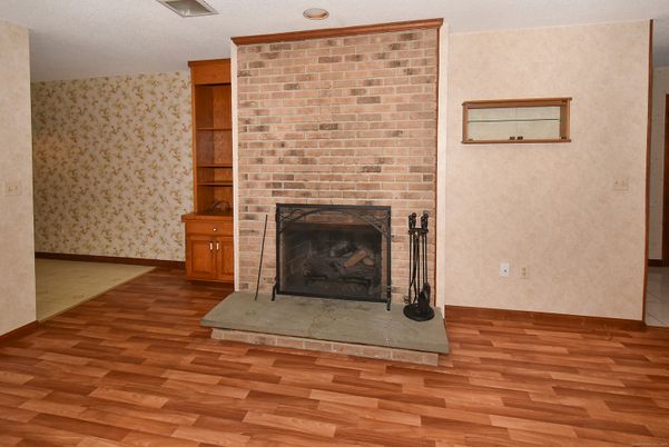Fireplace, Interior, Stone Walls, Wood Texture Flooring