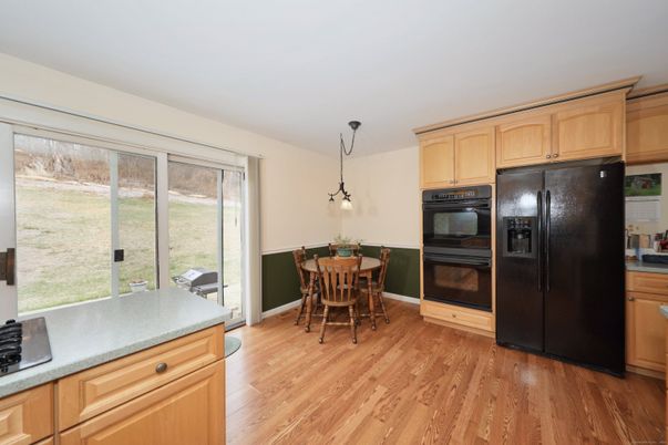 Dining room, Interior, Kitchen, Pendant Lights, Wood Texture Flooring