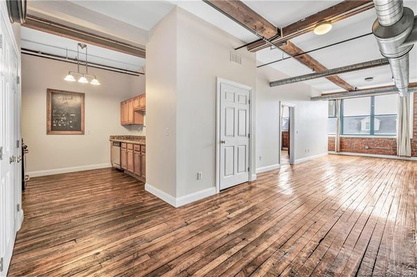 Interior, Kitchen, Pendant Lights, Wooden Beams, Wood Texture Flooring