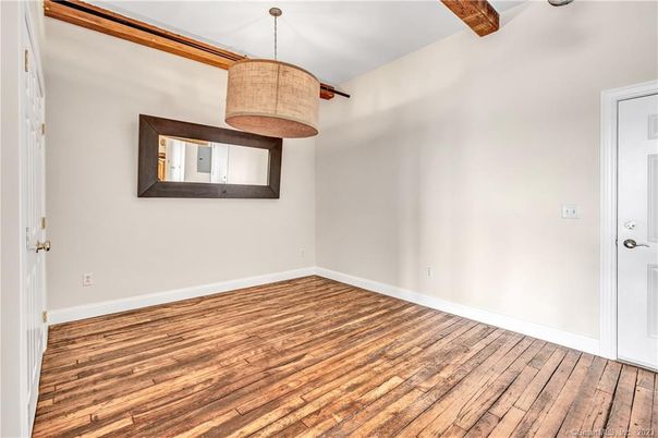 Empty room, Interior, Pendant Lights, Wood Texture Flooring