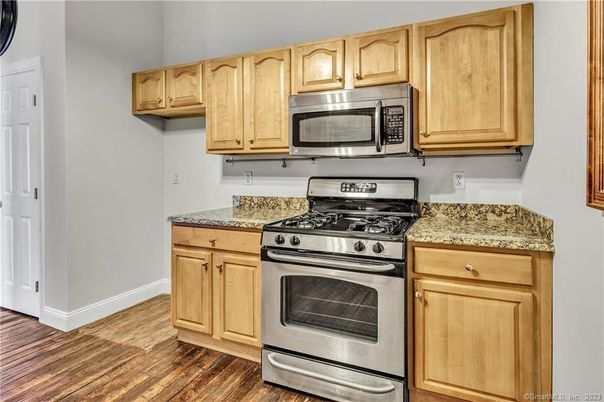Interior, Kitchen, Stainless Steel Appliances, Wood Texture Flooring