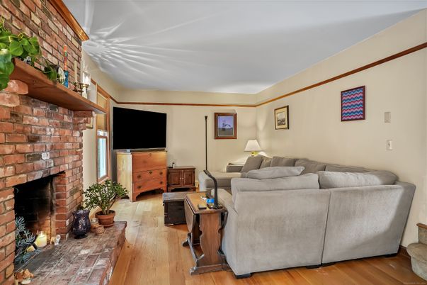 Fireplace, Interior, Living room, Stone Walls, Wood Texture Flooring