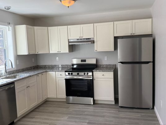 Interior, Kitchen, Stainless Steel Appliances, Wood Texture Flooring