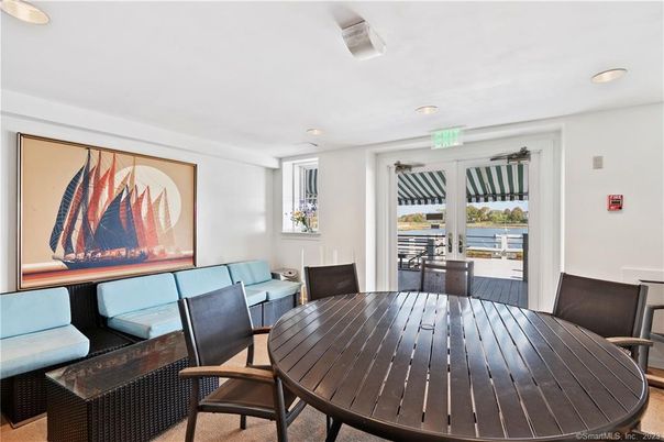 Dining room, Interior, Recessed Lighting, Water, Wood Texture Flooring