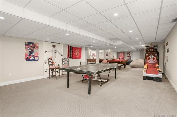 Billiard Table, Game Room, Interior, Recessed Lighting
