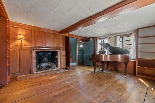 Fireplace, Interior, Piano, Wooden Beams, Wood Texture Flooring, Wooden Walls
