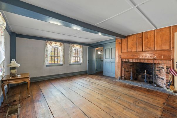 Empty room, Fireplace, Interior, Wood Texture Flooring, Wooden Walls