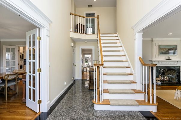 Fireplace, Interior, Recessed Lighting, Wood Texture Flooring