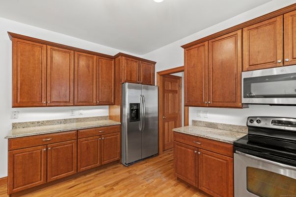 Interior, Kitchen, Stainless Steel Appliances, Wood Texture Flooring