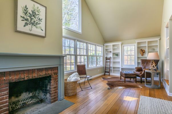 Fireplace, Interior, Wood Texture Flooring