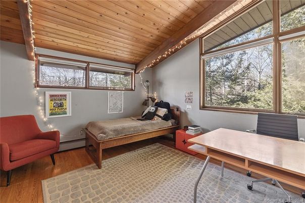 Bedroom, Home Office, Interior, Wooden Beams, Wooden Ceilings, Wood Texture Flooring