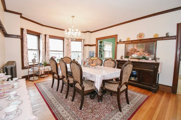 Chandelier, Dining room, Interior, Wood Texture Flooring