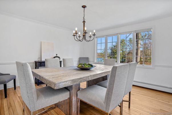Chandelier, Dining room, Interior, Wood Texture Flooring
