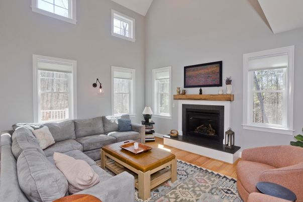Fireplace, Interior, Living room, Wood Texture Flooring