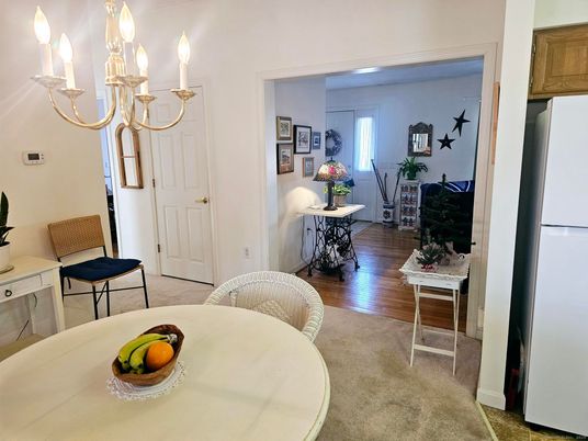 Chandelier, Dining room, Interior, Wood Texture Flooring
