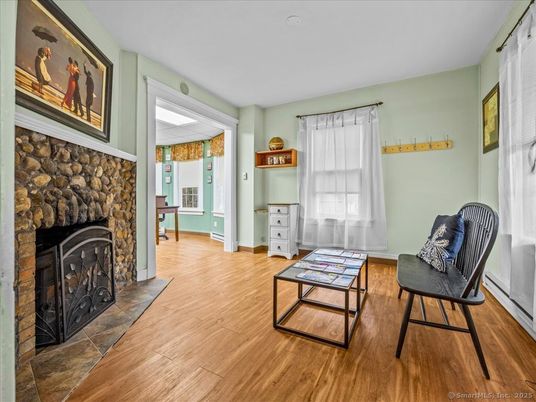 Fireplace, Interior, Stone Walls, Wood Texture Flooring