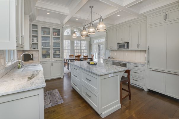 Chandelier, Interior, Kitchen, Pendant Lights, Recessed Lighting, Wood Texture Flooring