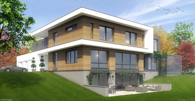 Attached, Exterior, Facade, Modern