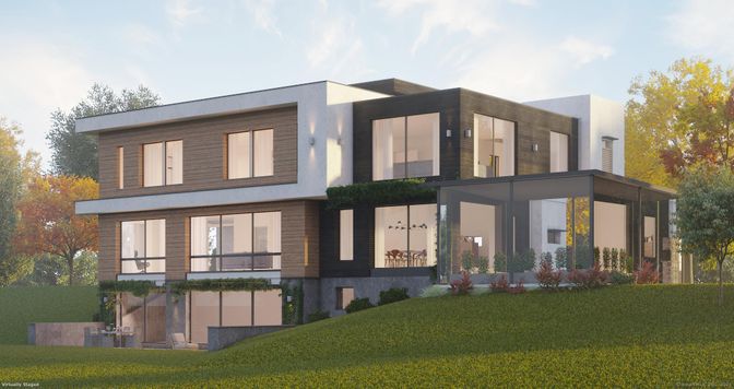 Backyard, Exterior, Facade, Modern