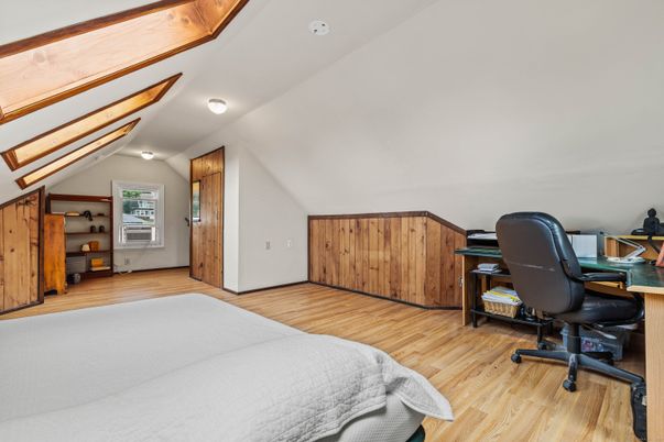 Bedroom, Home Office, Interior, Wooden Beams, Wood Texture Flooring