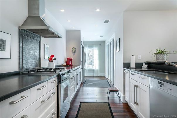 Interior, Kitchen, Recessed Lighting, Wood Texture Flooring