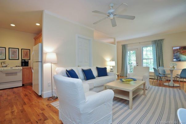 Dining room, Interior, Kitchen, Living room, Recessed Lighting, Wood Texture Flooring