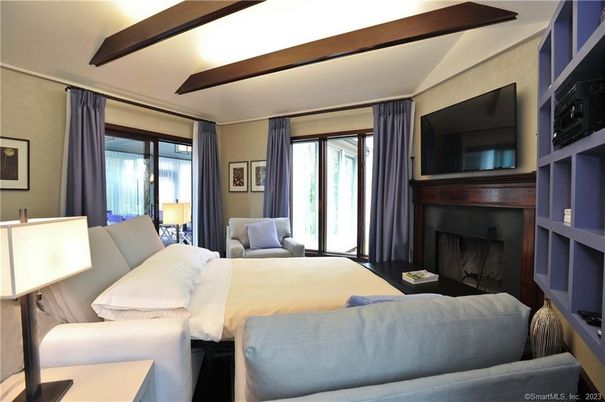 Bedroom, Fireplace, Interior, Wooden Beams