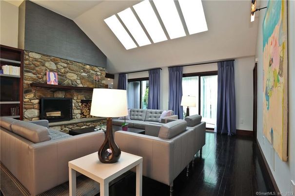 Fireplace, Interior, Living room, Stone Walls, Wood Texture Flooring