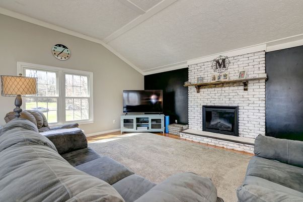 Fireplace, Interior, Living room, Stone Walls