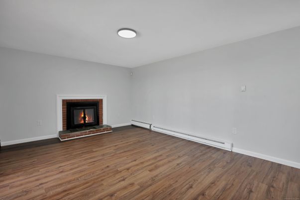 Empty room, Fireplace, Interior, Wood Texture Flooring