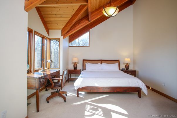 Bedroom, Home Office, Interior, Wooden Beams, Wooden Ceilings
