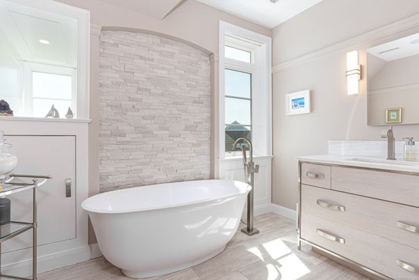 Bathroom, Dual Sink Vanities, Free Standing Baths, Interior, Recessed Lighting