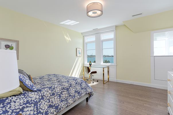 Bedroom, Home Office, Interior, Water, Wood Texture Flooring