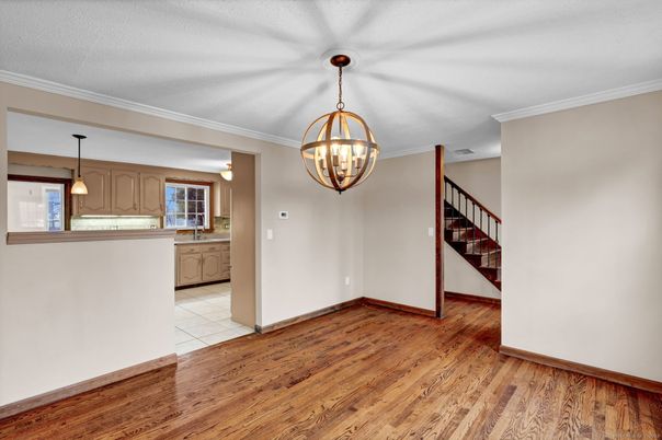 Chandelier, Interior, Kitchen, Pendant Lights, Wood Texture Flooring