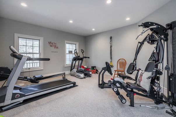Fitness Equipment, Gym, Interior, Recessed Lighting